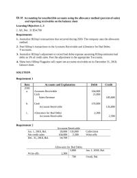 Accounting Chapter 8 Homework Show the T-account for the Allowance for Bad Debts at