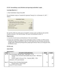 Accounting Chapter 13 Homework When the market price of common stock was $7per share