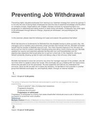 Case 2 Preventing Job Withdrawal