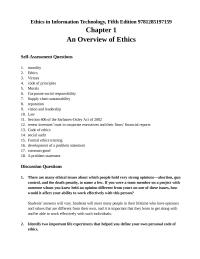 978-1285197159 Chapter 1 The organization must have a code of ethics