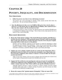 Chapter 20 What would be your specific definition of poverty?