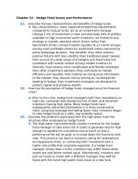 978-0128047231 Chapter Chapter 15 Hedge Fund Issues and Performance