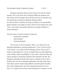 Gender in Society
