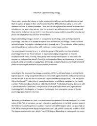 Industrial-Operational Psychology