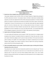In re Yukos Oil Company Securities Litigation