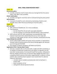 Legal Aspects Study Guice