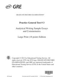 GRE Essay Sample