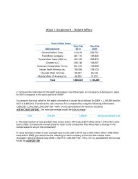 Analytics Week 1 Assignment  Robert