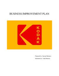 Business improvement plan for Kodak