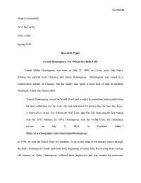Research Paper Ernest Hemingway
