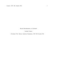 Racial Discrimination In Cleveland