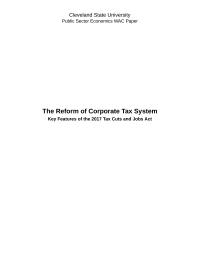 Reform Of Corporate Tax System