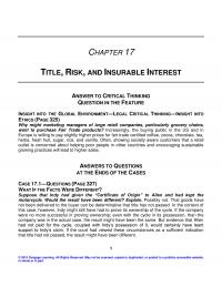978-1285770178 Solution Manual BL ComLaw 1e SM-Ch17