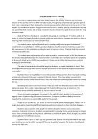 Students And Social Service