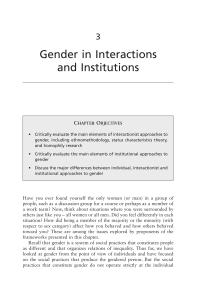 Essay 3Gender in Interactionsand
