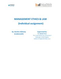 MANAGEMENT ETHICS & LAW