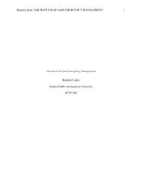 Essay Running head AIRCRAFT CRASH