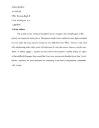 Writing And Me