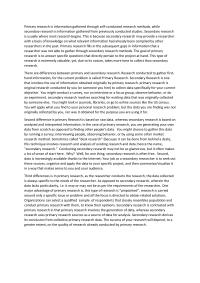Differences Between Primary And Secondary Research