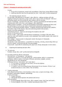 Marketing Sales and