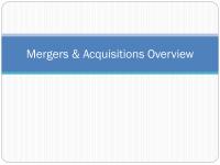 Mergers & Acquisitions Overview