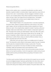 Stress Among Police Officers