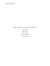 Benefits Of Comprehensive Sex Education In Public Schools