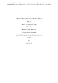 Stride And Privacy Attacks In The Healthcare Industry