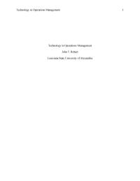 Technology in Operations Management