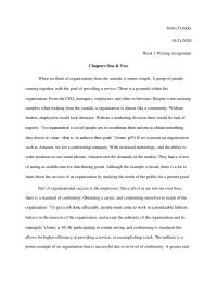 Week 1 Writing Assignment  Chapters One & Two