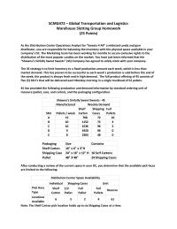 Warehouse Slotting Homework