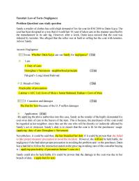 Business law Tutorial Law of Torts