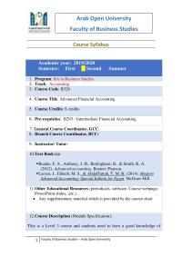 Advance Accounting
