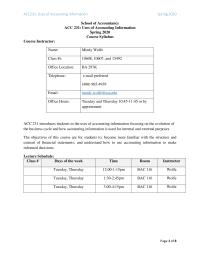 Course Syllabus – Uses of Accounting Information