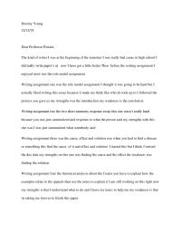 Writing assignment – Destiny Young