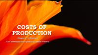 Lecture – COSTS OF PRODUCTION – Chapter # 13 (Mankiw) Firm behaviour and organization of the industry