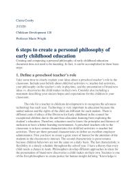 6 steps to create a personal philosophy of early childhood education