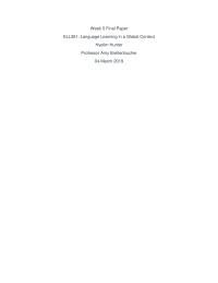 Language Learning in a Global Context