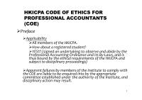 HKICPA Code of Ethics