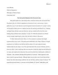 The Soul and its Relation to the Person in Locke