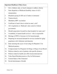 Healthcare Policy Issues