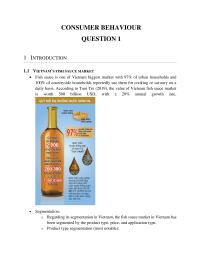 CONSUMER BEHAVIOUR QUESTION