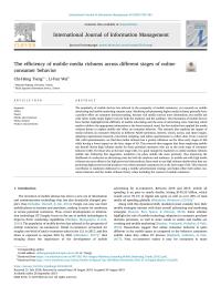 The efficiency of mobile media richness across different stages of online consumer behavior