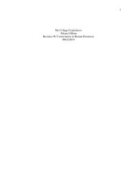 Essay – My College Experiences