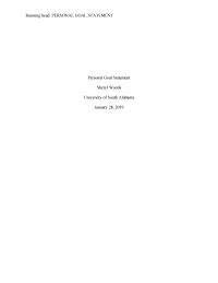 PERSONAL GOAL STATEMENT