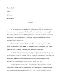 Economy writing –  Chapter 4: Firm Production, Cost and Revenue