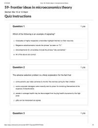 Microeconomics Quiz