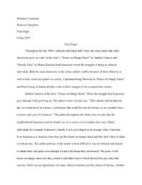Final Paper – House on Mango Street