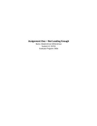 Assignment – Not Leading Enough