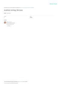 Academic Writing – The Essay